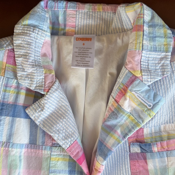 Gymboree Madras Plaid Easter spring Boys Blazer and Blue Oxford Button-down - Picture 3 of 7